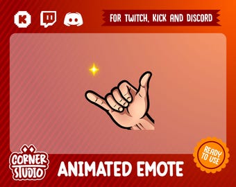 Shaka Hand GIF Twitch, Discord & Kick Animated emote for streaming or gaming