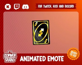 Uno Reverse Card GIF Twitch, Discord & Kick Animated emote for streaming or gaming
