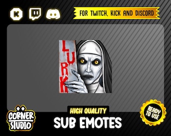 Valak lurking Twitch, Discord & Kick emotes for streaming or gaming