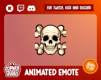 RIP Skull GIF Twitch, Discord & Kick Animated emote for streaming or gaming