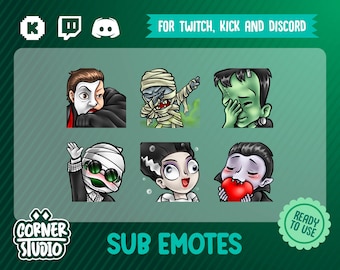 Classic monsters emotes Twitch, Discord & Kick emotes for streaming or gaming