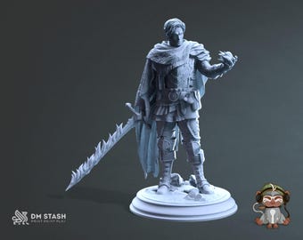 Spellsword Paladin DnD Miniature 3D Print for painting, Dungeons and Dragons Tabletop RPG | DM Stash | 28mm | 32mm | 72mm