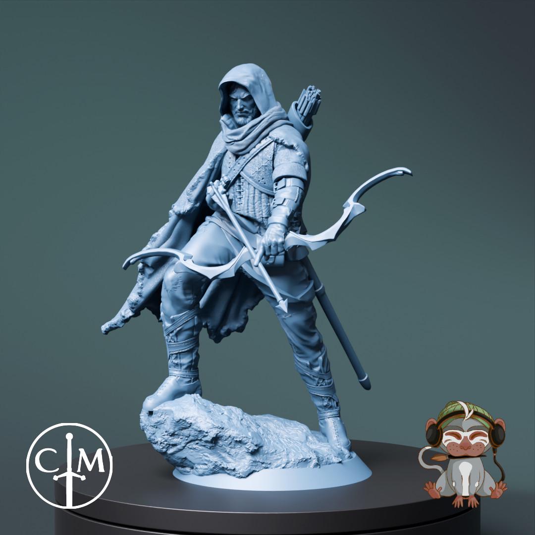 Ranger Winford Demonbane & Lexa the Wolf Miniature, DnD Fantasy Hero, High Detail Resin Print, Tabletop RPG, Claymore Miniatures