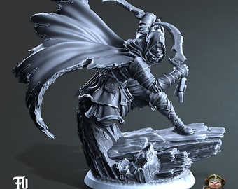 Drow Thief Assassin Miniature 3D Print for Fantasy Tabletop RPG, DnD and Dungeons and Dragons 3D Print | Flesh of Gods | 28mm | 32mm | 72mm
