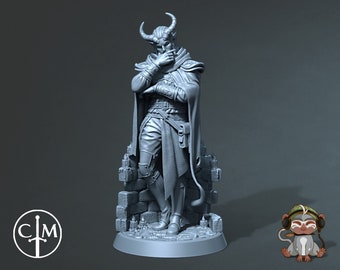 Malloi, Tiefling Thief DnD Miniature 3D Print | Dungeons and Dragons Tabletop RPG | Claymore Miniatures | 40mm | 90mm