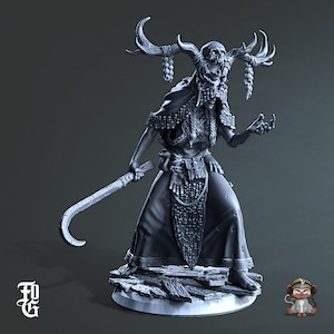 Night Hag Witch DnD Miniature 3D Print for painting, Dungeons and Dragons Tabletop RPG | Flesh of Gods | 28mm | 32mm | 72mm