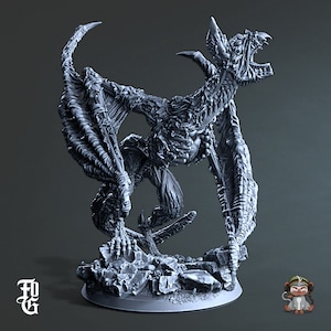 Draconic Bat DnD Miniature 3D Print for painting, Dungeons and Dragons Tabletop RPG | Flesh of Gods | 28mm | 32mm | 72mm