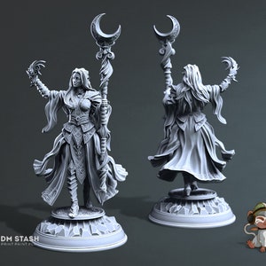 Drow Sorcerer Witch DnD Miniature, High Quality Dungeons and Dragons 3D Print | DM Stash | 28mm | 32mm | 72mm