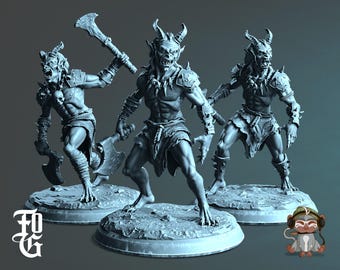 Goblins DnD Miniature 3D Print for painting, Dungeons and Dragons Tabletop RPG | Flesh of Gods | 28mm | 32mm | 72mm