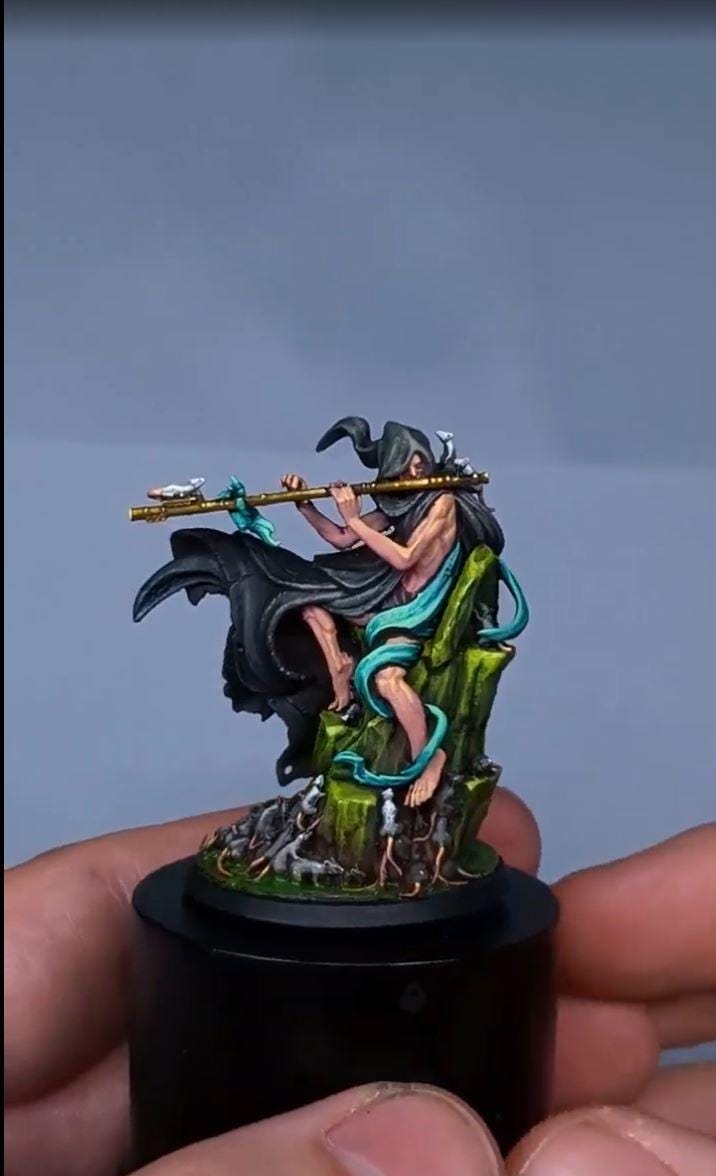 Hand Painted DnD Miniature | Rat Summoner Bard | Resin Figure gift for all Dungeons and Dragons or Warhammer players