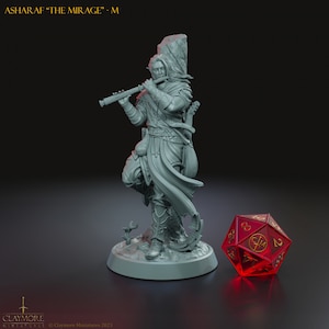 Elf Bard DnD Miniature 3D Print for painting, Dungeons and Dragons Tabletop RPG | Claymore Miniatures | 40mm | 90mm