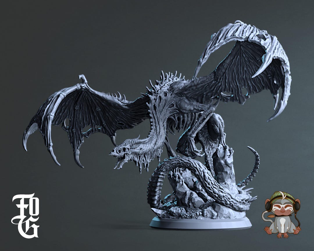 Bahadrax, Undead Death Dragon Dracolich Fantasy Tabletop RPG Hero Dnd ...