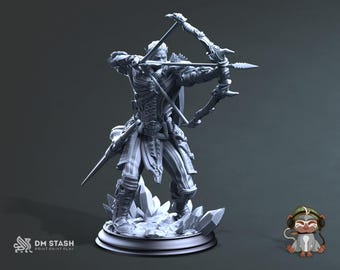 Elf Ranger Archer DnD Miniature 3D Print for painting, Dungeons and Dragons Tabletop RPG | DM Stash | 28mm | 32mm | 72mm
