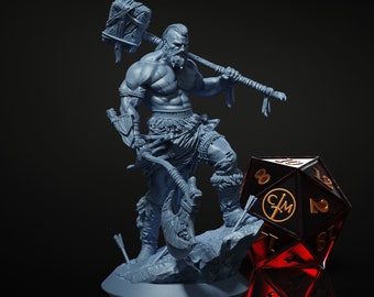 Berserker Barbarian Miniature, DnD Fantasy Hero, High Detail Resin Print, Tabletop RPG, Claymore Miniatures