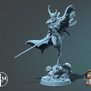 Bugfolk Paladin DnD Miniature 3D Print for painting, Dungeons and Dragons Tabletop RPG | Claymore Miniatures | 40mm | 90mm