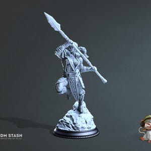 Illyria, Half Dragon Barbarian DnD Miniature 3D Print for painting, Dungeons and Dragons Tabletop RPG | DM Stash | 28mm | 32mm | 72mm