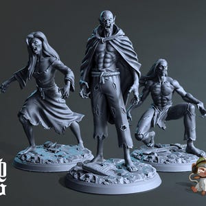 Unholy Spawn Vampires DnD Miniature 3D Print for painting, Dungeons and Dragons Tabletop RPG | Flesh of Gods | 28mm | 32mm | 72mm