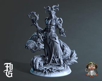 Green Lord Druid DnD Miniature 3D Print for painting, Dungeons and Dragons Tabletop RPG | Flesh of Gods | 28mm | 32mm | 72mm