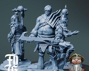 Orc Fighter Variations DnD Miniature 3D Print for painting, Dungeons and Dragons Tabletop RPG | Flesh of Gods | 28mm | 32mm | 72mm