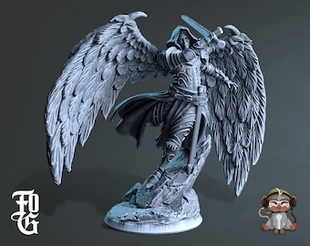 Heretic Aasimar DnD Miniature 3D Print for painting, Dungeons and Dragons Tabletop RPG | Flesh of Gods | 28mm | 32mm | 72mm