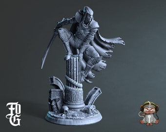 Ivy, Shrine Raider Elf Rogue DnD Miniature 3D Print for painting, Dungeons and Dragons Tabletop RPG | Flesh of Gods | 28mm | 32mm | 72mm