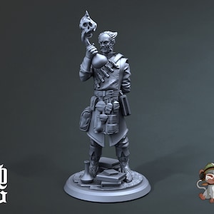 Male Alchemist DnD Miniature 3D Print for painting, Dungeons and Dragons Tabletop RPG | Flesh of Gods | 28mm | 32mm | 72mm
