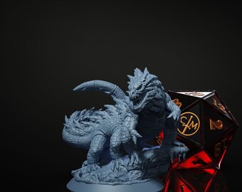 Basilisk DnD Miniature 3D Print for painting, Dungeons and Dragons Tabletop RPG | Claymore Miniatures | 40mm | 90mm