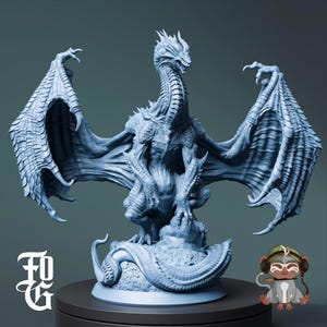 Krymathor, The Black Dragon DnD Miniature 3D Print for painting, Dungeons and Dragons Tabletop RPG | Flesh of Gods | 28mm | 32mm | 72mm
