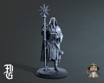 Fallen Cleric DnD Miniature 3D Print for painting, Dungeons and Dragons Tabletop RPG | Flesh of Gods | 28mm | 32mm | 72mm