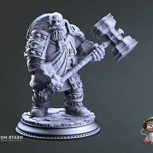 Kilrey, Dwarf Cleric Fighter DnD Miniature 3D Print for painting, Dungeons and Dragons Tabletop RPG | DM Stash | 28mm | 32mm | 72mm