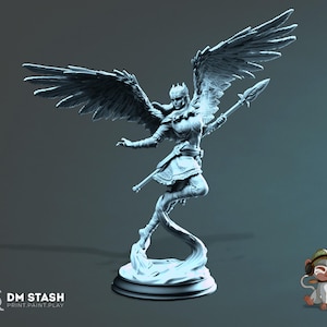 Valkyrie DnD Miniature 3D Print for painting, Dungeons and Dragons Tabletop RPG | DM Stash | 28mm | 32mm | 72mm