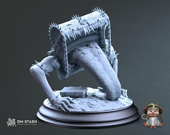 Mimic Chest DnD Miniature 3D Print for painting, Dungeons and Dragons Tabletop RPG | DM Stash | 28mm | 32mm | 72mm
