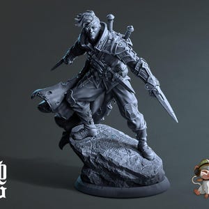 Phantom Rogue DnD Miniature 3D Print for painting, Dungeons and Dragons Tabletop RPG | Flesh of Gods | 28mm | 32mm | 72mm