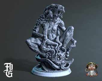 Abyssal Devourer Demon DnD Miniature 3D Print for painting, Dungeons and Dragons Tabletop RPG | Flesh of Gods | 28mm | 32mm | 72mm