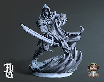 Hexblade Warlock DnD Miniature 3D Print for painting, Dungeons and Dragons Tabletop RPG | Flesh of Gods | 28mm | 32mm | 72mm
