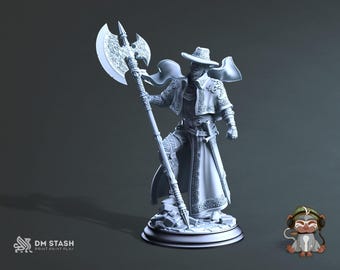 Sir Albert, Human Monster Hunter DnD Miniature 3D Print for painting, Dungeons and Dragons Tabletop RPG | DM Stash | 28mm | 32mm | 72mm