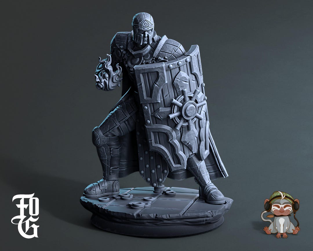 Vault Protector Fighter Dnd Miniature 3D Print for Painting, Dungeons ...