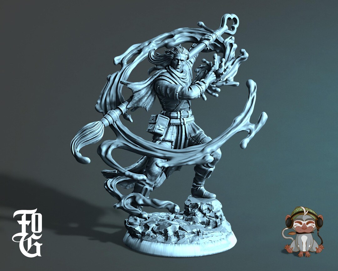 Ink Sorcerer Dnd Miniature 3D Print for Painting, Dungeons and Dragons ...