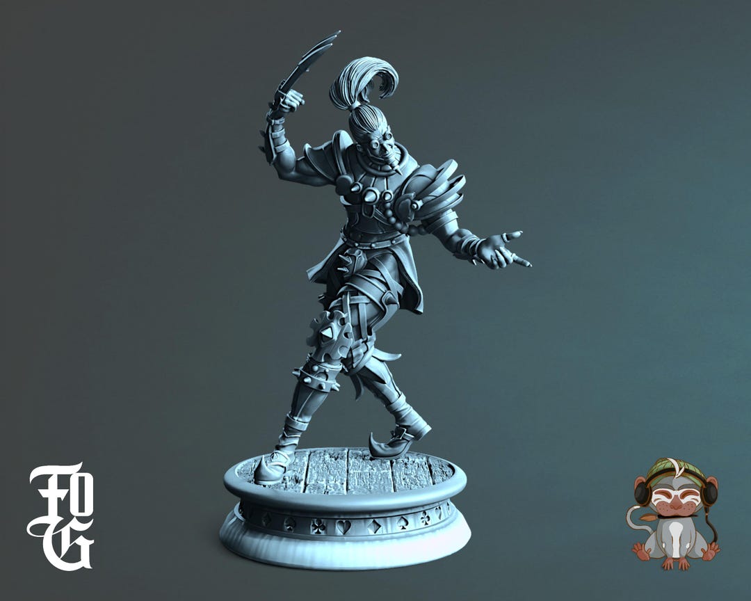 Rpg Jester Jester Dnd Miniature 3D Print for Painting, Dungeons and Dragons ...