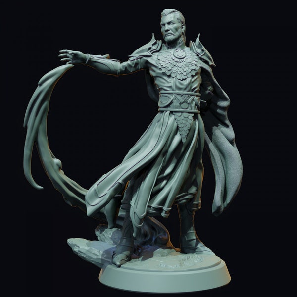 Admarel, Wizard Lord of Flames High Quality Dungeons and Dragons Miniature 3D Print | Claymore Miniatures | 40mm | 90mm