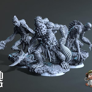 Sea Spawn Versions DnD Miniature 3D Print for painting, Dungeons and Dragons Tabletop RPG | Flesh of Gods | 28mm | 32mm | 72mm
