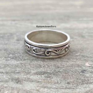925 Sterling Silver Ring, Silver Spinner Ring, Anxiety Ring, Meditation Ring, Minimalist Ring, Gift For Him, Handmade Jewelry, Fidget Ring
