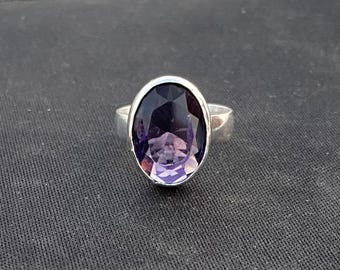 Amethyst Gemstone Ring, 925 Sterling Silver Ring, Handmade Jewelry, Oval Shape Ring, Dainty Ring, All Size Available, Ring For Woman, Gifts