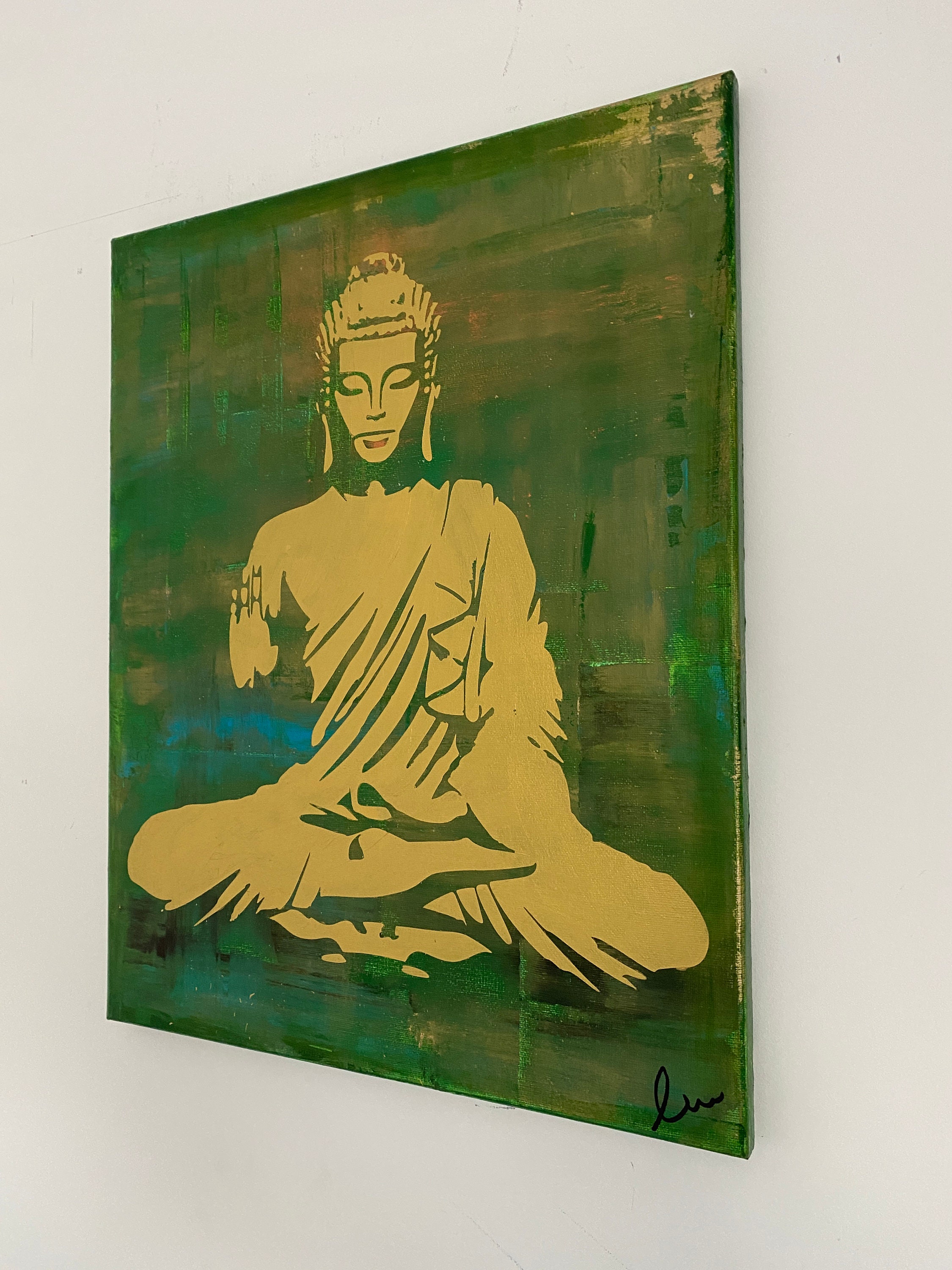 Original Hand Painted Buddha Wall Art Canvas Buddha Wall Art & Zen Wall Art Canvas, Relaxing