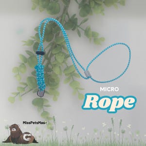 turquoise Figure 8 ferret harness – Multi white