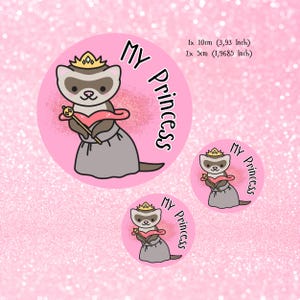 Frettchen Sticker Aufkleber Geschenk Zubehör Haustier Otter Tiere princess
