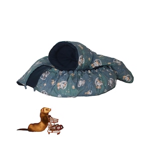 Premium Ferret Bedding Set Space Raccoon – 3-Piece High-Definition Print Bundle: Large Group Bed, Crinkle Tunnel,Hammock