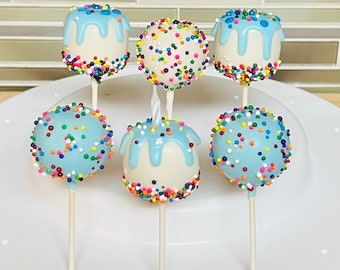 Happy Birthday Cake Pops- Cake- Truffles- Cake Pop- Birthday Gift