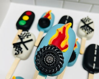 Cakesicles sur le thème des voitures de course - Gâterie Hot Wheels - Cake Pops Hot Wheels - Cakesicles - Cake Pops - Cake Pops voiture