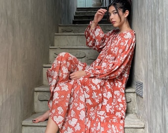 knee length dresses for ladies FREE PEOPLE Maxi BLUEBELL Patchwork Tiered Dress